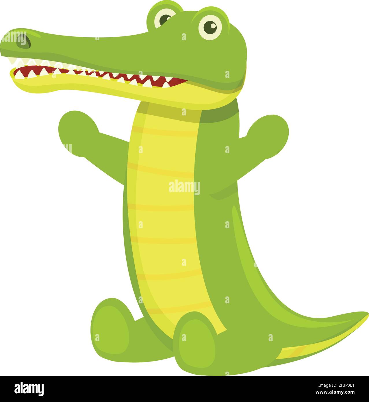 Happy crocodile icon. Cartoon of Happy crocodile vector icon for web