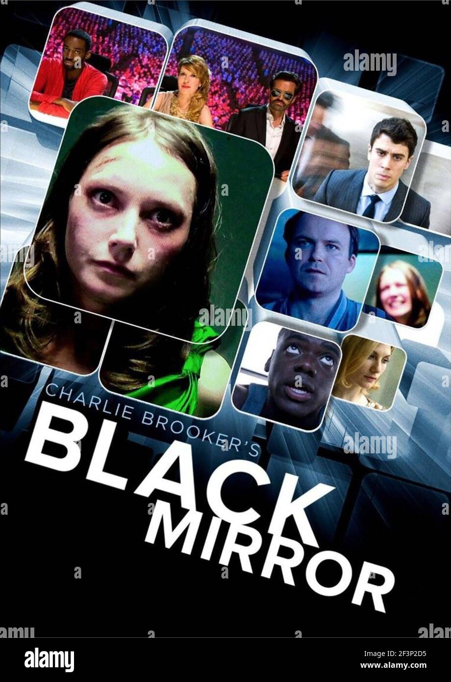 Black Mirror TV Series  (2011 - ) UK Created by Charlie Brooker 2011 Season 1 Poster (DVD Box Spain) Stock Photo