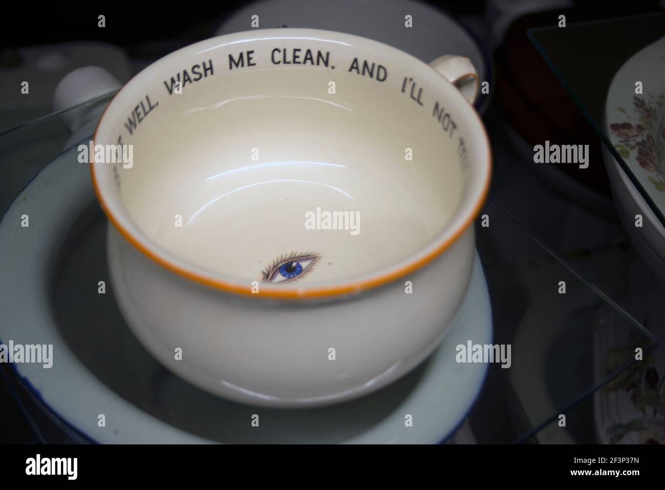 Vintage chamber pot from the Thomas Crapper Collection, Stratford upon