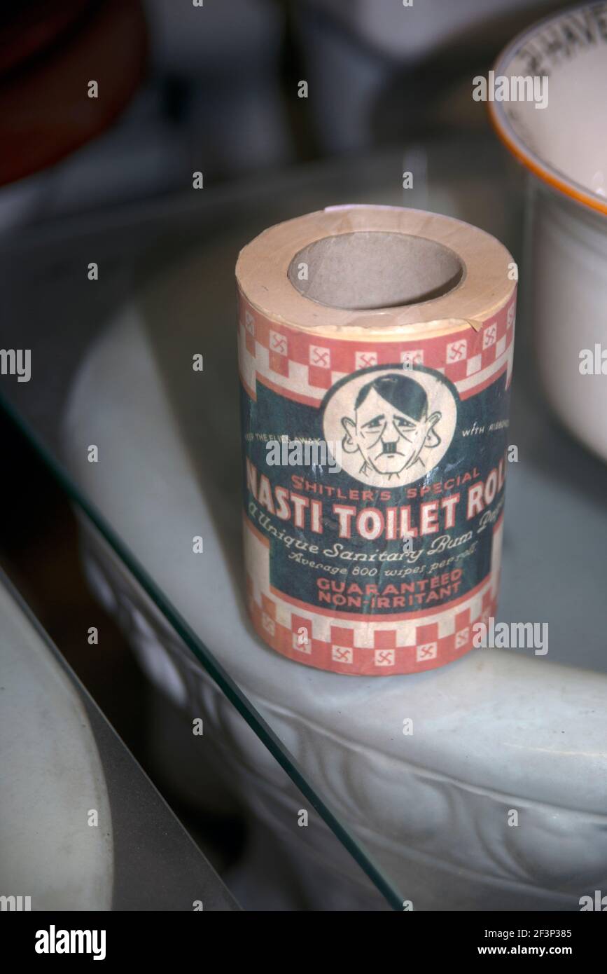 Vintage toilet paper with Hitler decoration from the Thomas Crapper