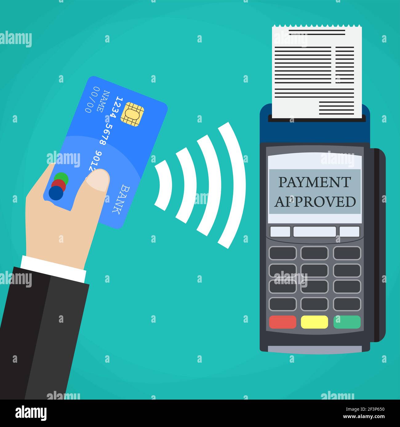 Pos terminal confirms the payment by debit card Stock Vector Image ...