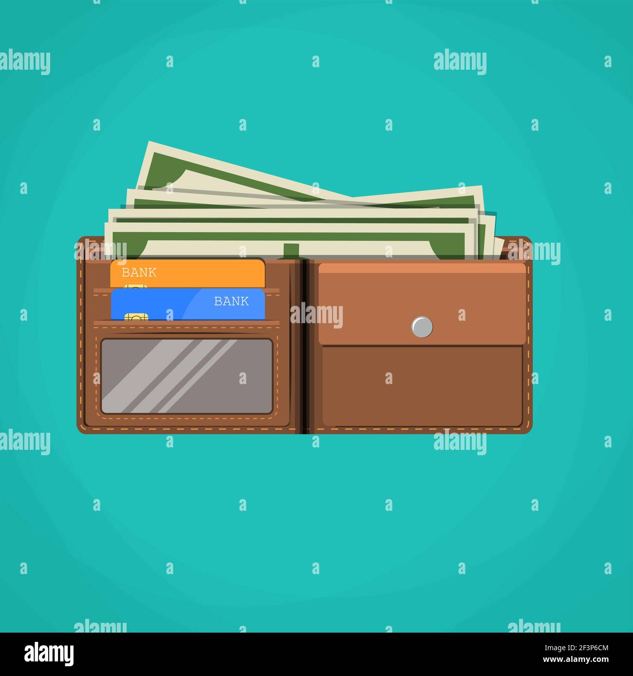 Flat wallet card and cash Stock Vector Image & Art - Alamy