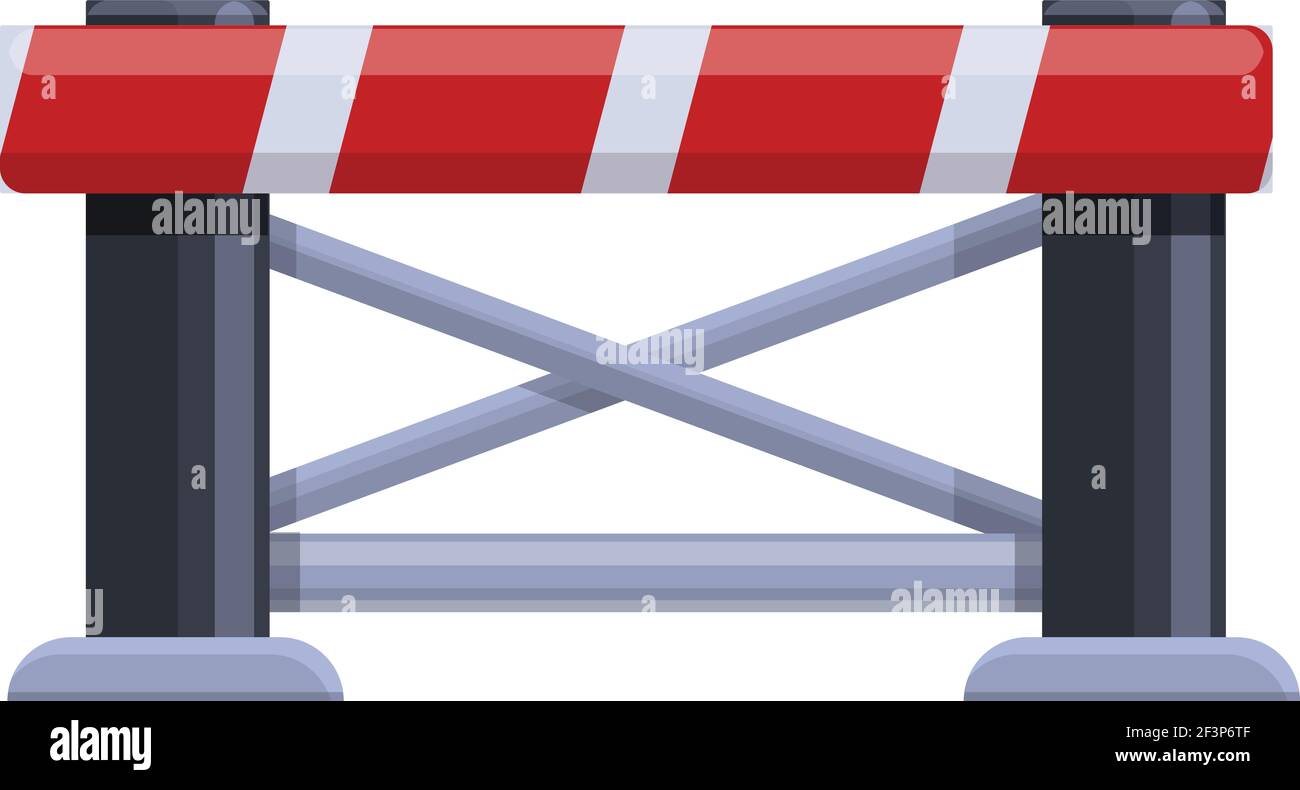 Railroad barrier gate icon. Cartoon of Railroad barrier gate vector ...