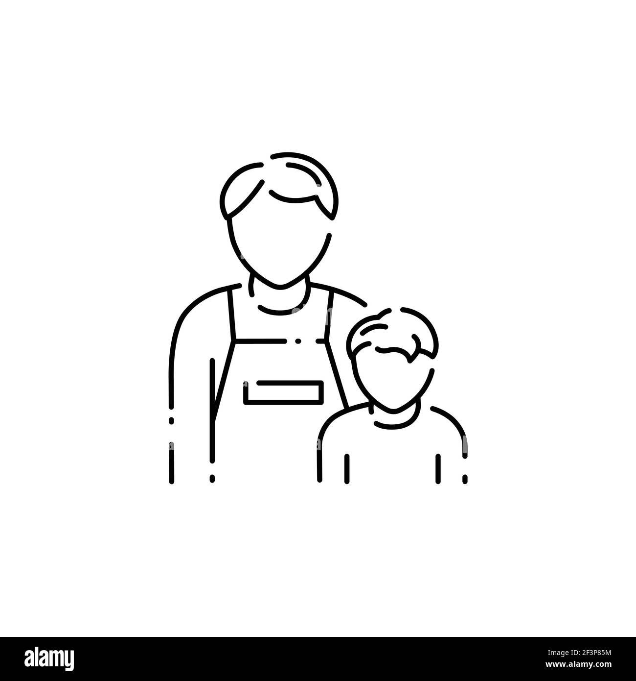 Single father color line icon. Defective family. Sign for web page, mobile app, button, logo. Editable stroke Stock Vector