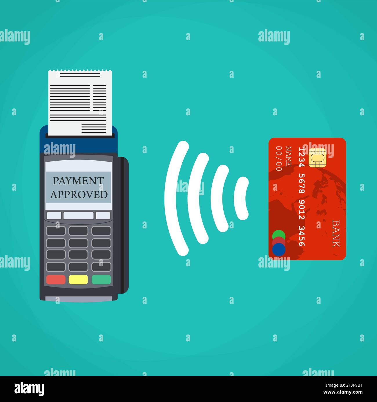 Pos terminal confirms the payment by debit card Stock Vector Image ...
