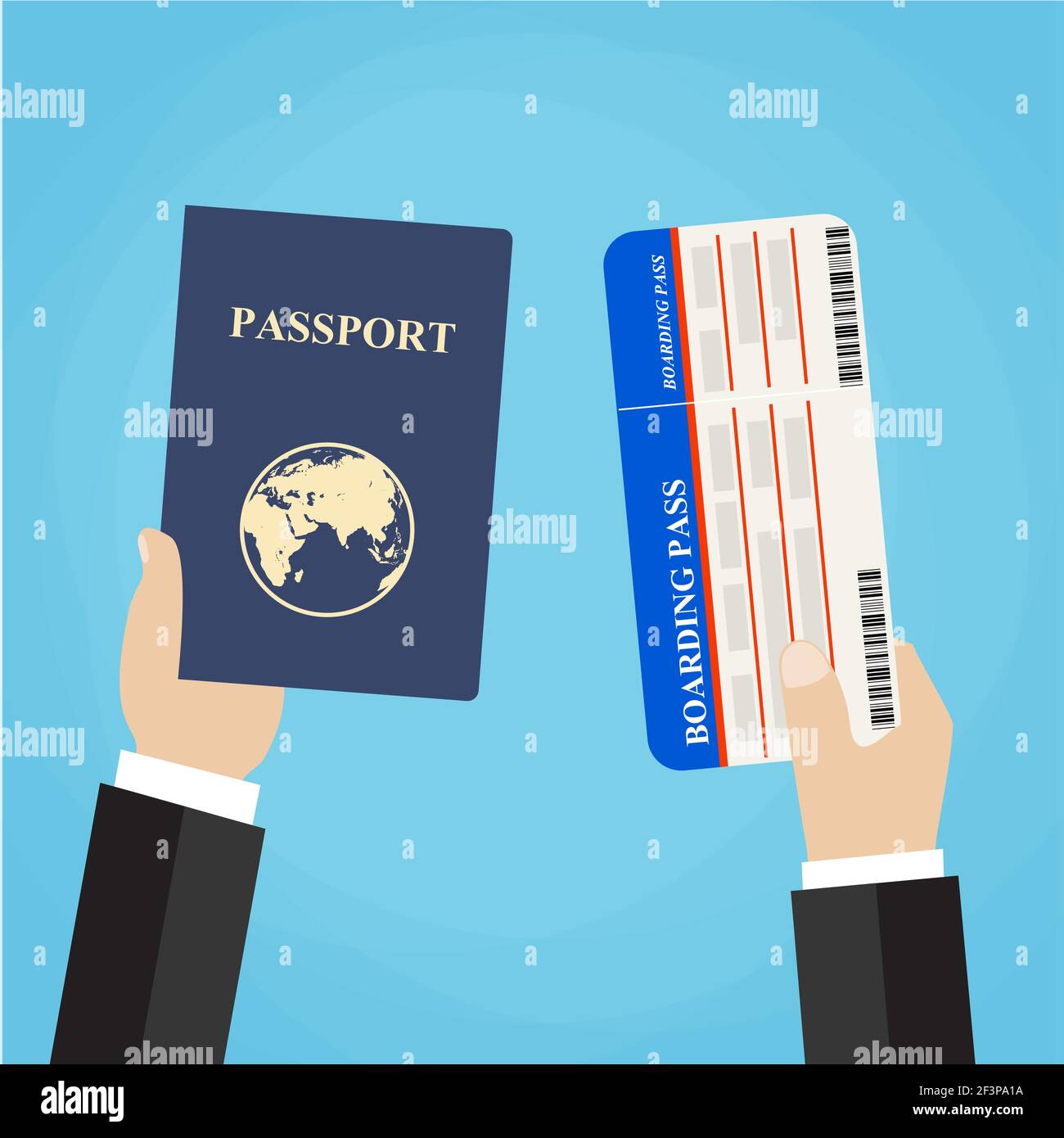 Boarding Pass and Passport in hands Stock Vector Image & Art Alamy