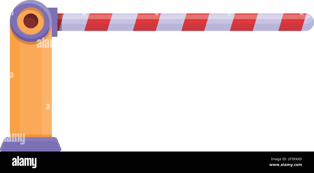 Railroad barrier sign icon. Cartoon of Railroad barrier sign vector ...