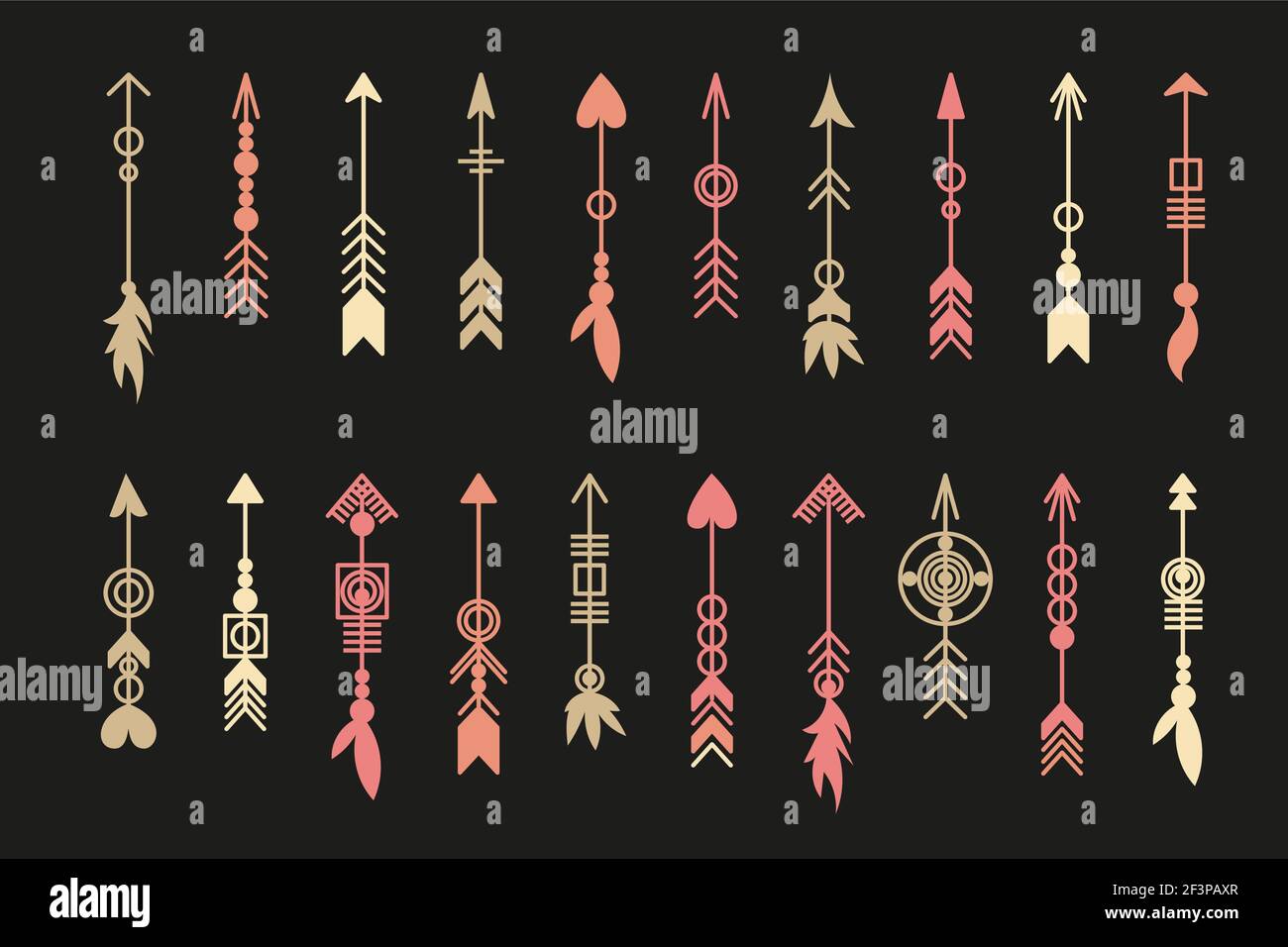 Tribal arrow set. Ethnic vector design collection. Boho elements for ...