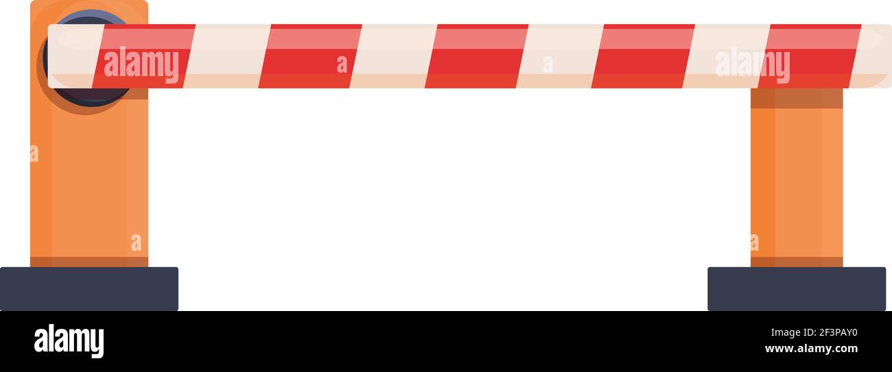 Railway barrier icon. Cartoon of Railway barrier vector icon for web ...