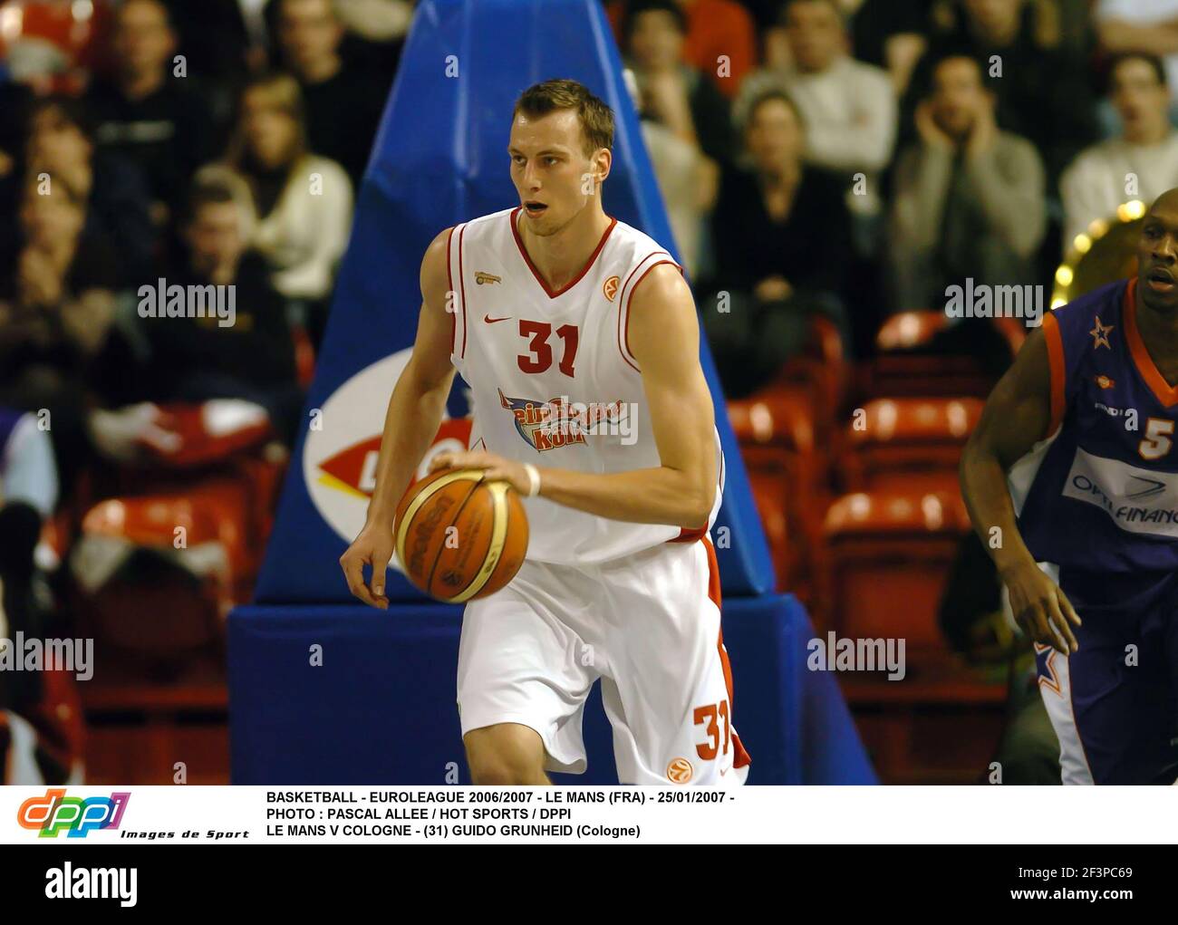 BASKETBALL - EUROLEAGUE 2006/2007 - LE MANS (FRA) - 25/01/2007 - PHOTO :  PASCAL ALLEE / HOT SPORTS / DPPI LE MANS V COLOGNE - (31) GUIDO GRUNHEID  (Cologne Stock Photo - Alamy