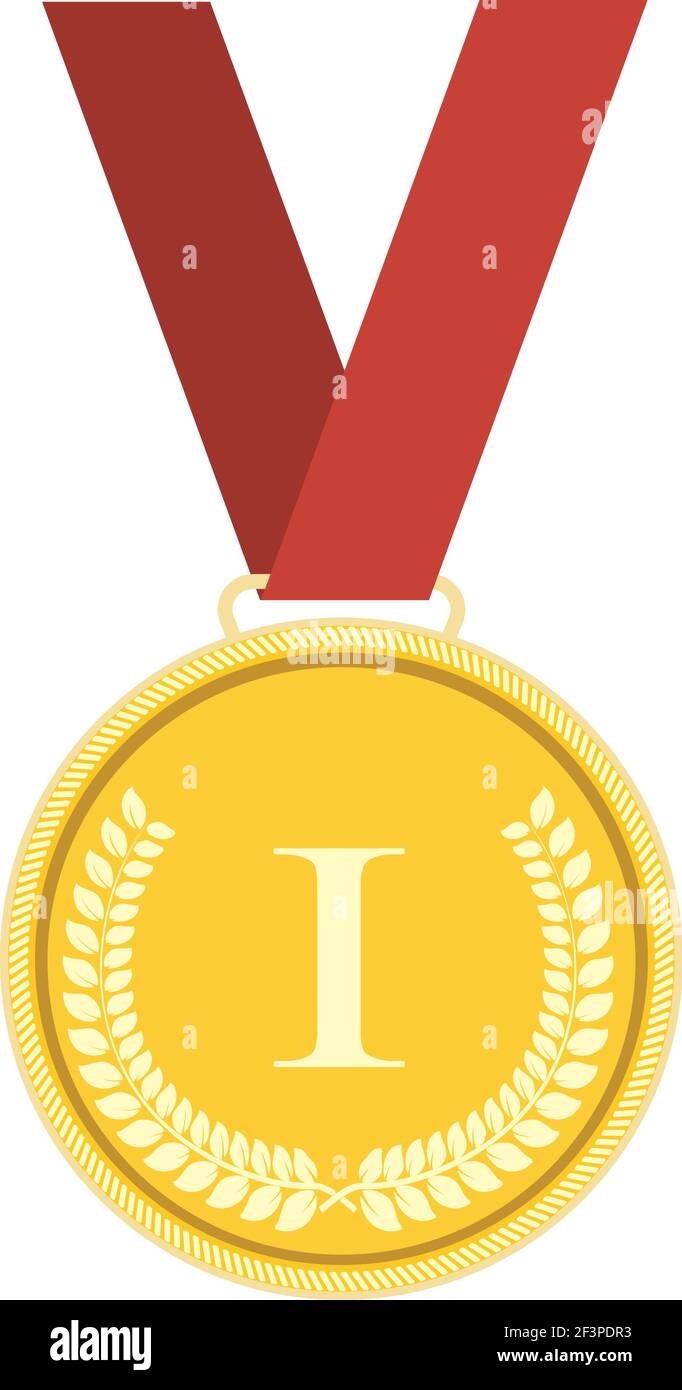 Plain gold medal Stock Vector Images - Alamy
