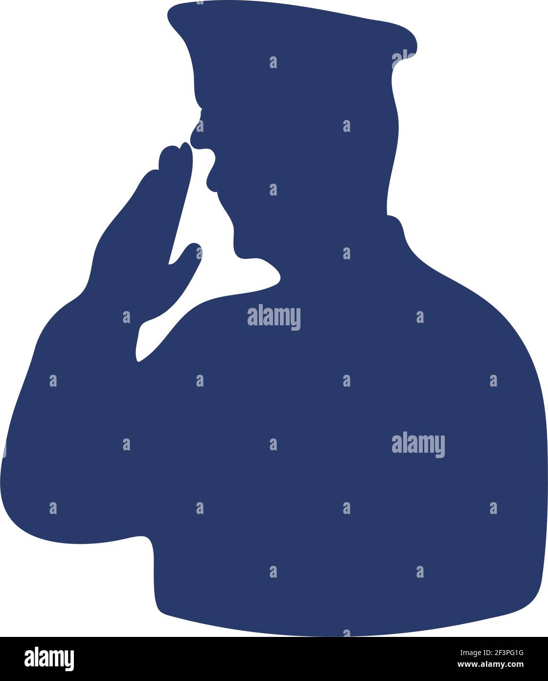 officer saludating silhouette Stock Vector