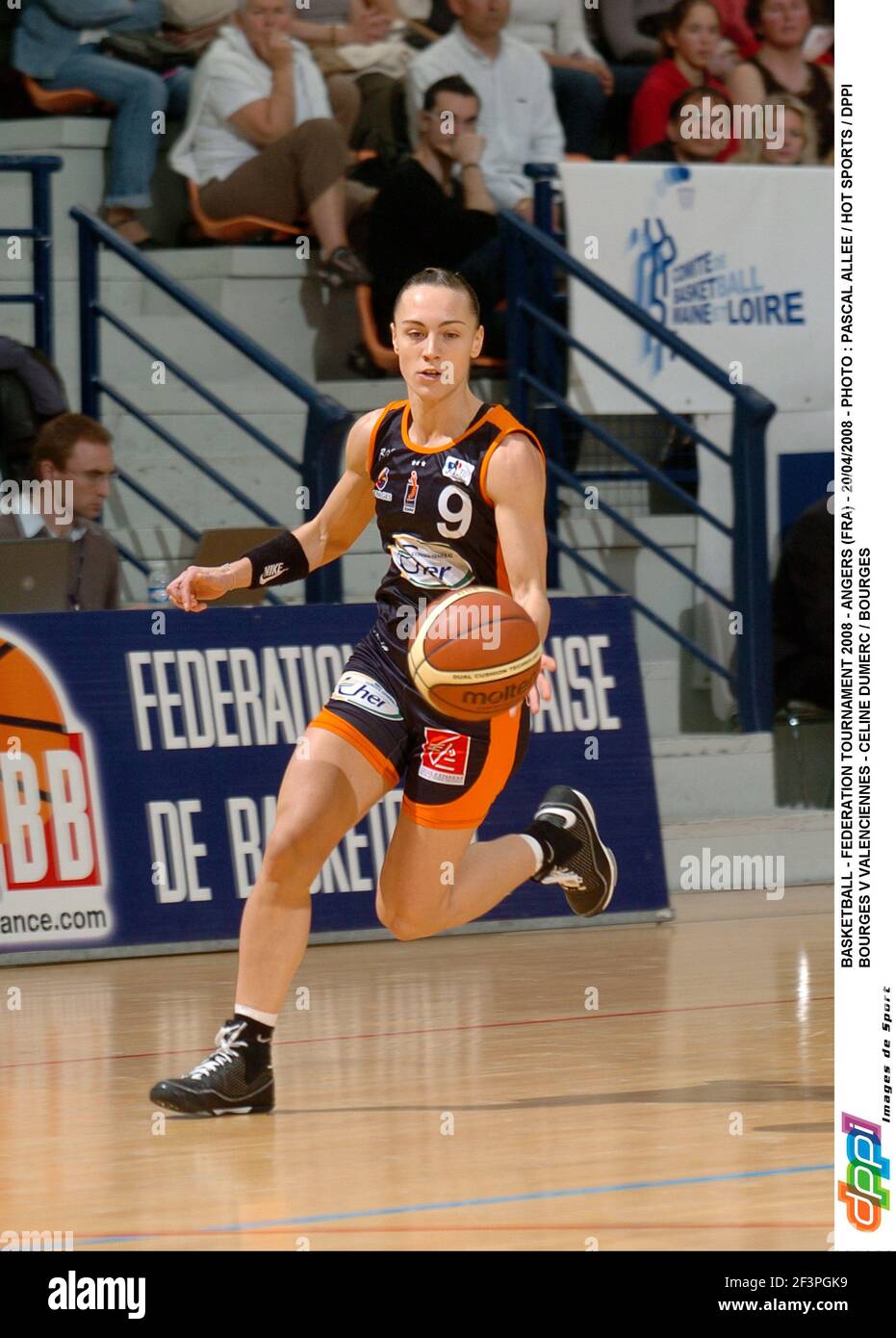 BASKETBALL - FEDERATION TOURNAMENT 2008 - ANGERS (FRA) - 20/04/2008 - PHOTO  : PASCAL ALLEE / HOT SPORTS / DPPI BOURGES V VALENCIENNES - CELINE DUMERC /  BOURGES Stock Photo - Alamy