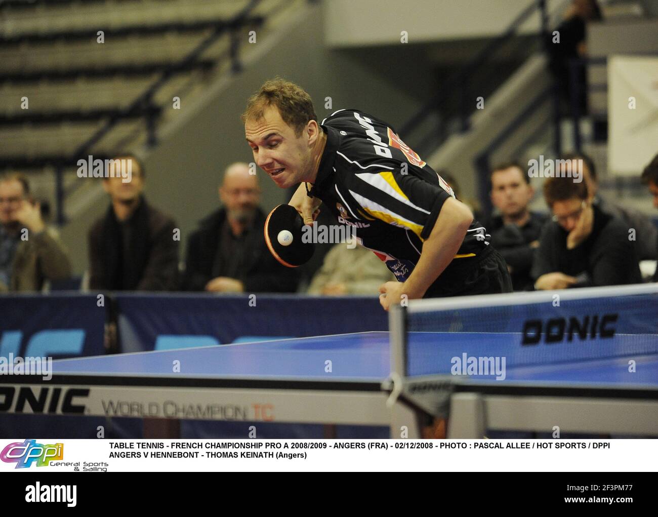 TABLE TENNIS - FRENCH CHAMPIONSHIP PRO A 2008/2009 - ANGERS (FRA) -  02/12/2008 - PHOTO : PASCAL ALLEE / HOT SPORTS / DPPI ANGERS V HENNEBONT -  MAGNUS MOLIN (Angers Stock Photo - Alamy