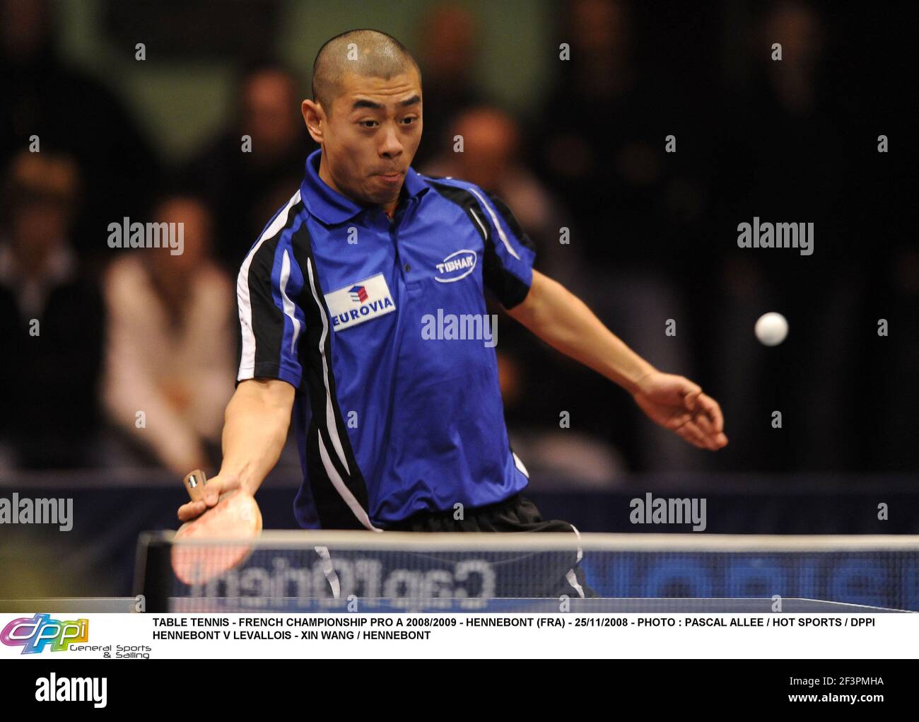 TABLE TENNIS - FRENCH CHAMPIONSHIP PRO A 2008/2009 - HENNEBONT (FRA) -  25/11/2008 - PHOTO : PASCAL ALLEE / HOT SPORTS / DPPI HENNEBONT V LEVALLOIS  - XIN WANG / HENNEBONT Stock Photo - Alamy