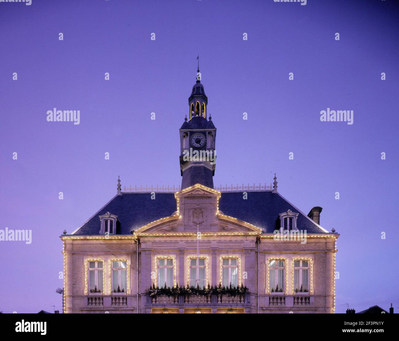 Lichtinstallationen,Hotel de Ville, Berk/Frankreich Stock Photo