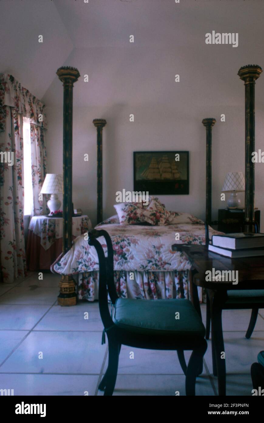 Laura Ashley Residence, Bahamas,Schlafzimmer/Detail Stock Photo