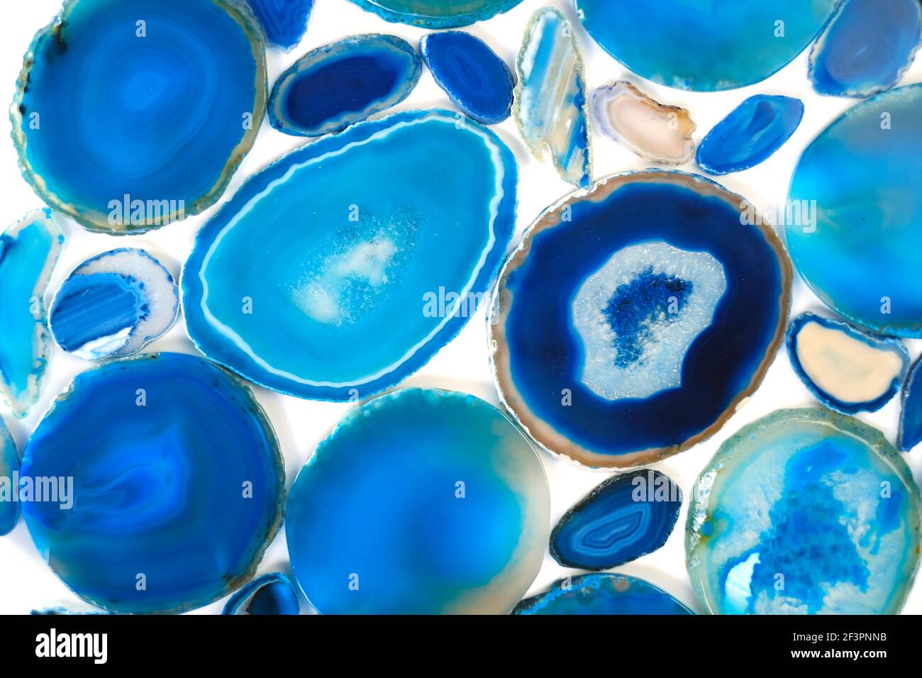 Agates stone big set.agate blue .blue Agate geode crystal. slices of