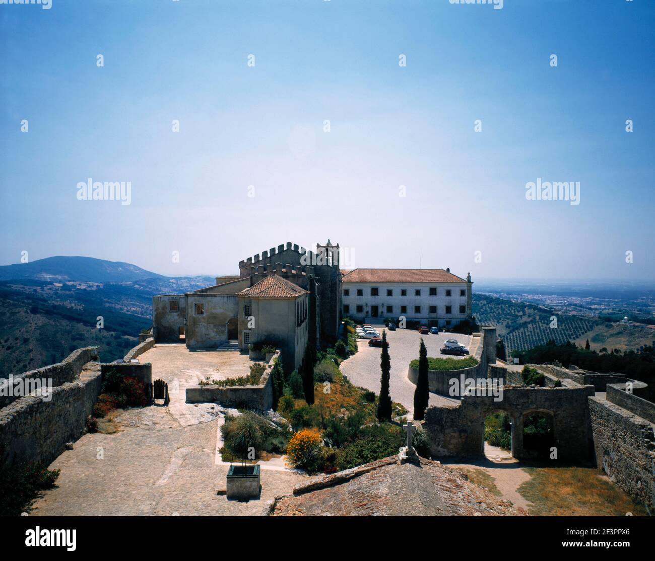 Schlosshotel in Palmela/Portugal,Totale Aussenansicht Stock Photo