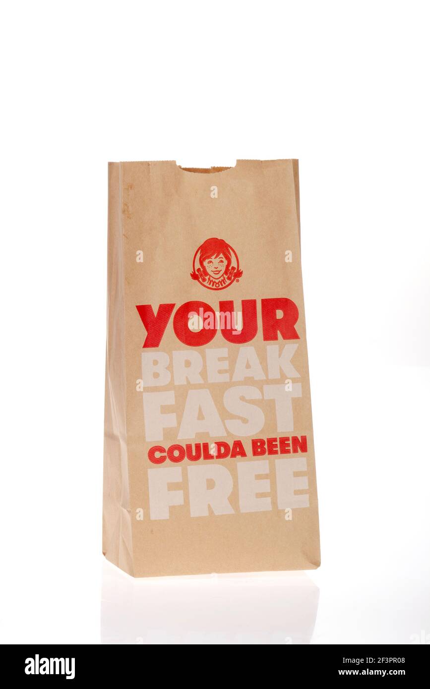 Wendy's Fast Food Bag Stock Photo - Alamy