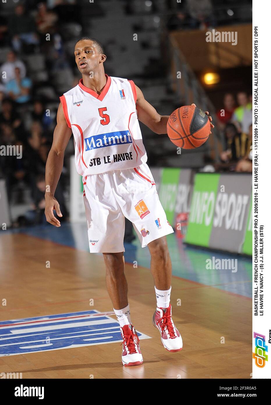 BASKETBALL - FRENCH CHAMPIONSHIP PRO A 2009/2010 - LE HAVRE (FRA) -  13/11/2009 - PHOTO : PASCAL ALLEE / HOT SPORTS / DPPILE HAVRE V NANCY - (5) J.J.  MILLER (STB Stock Photo - Alamy