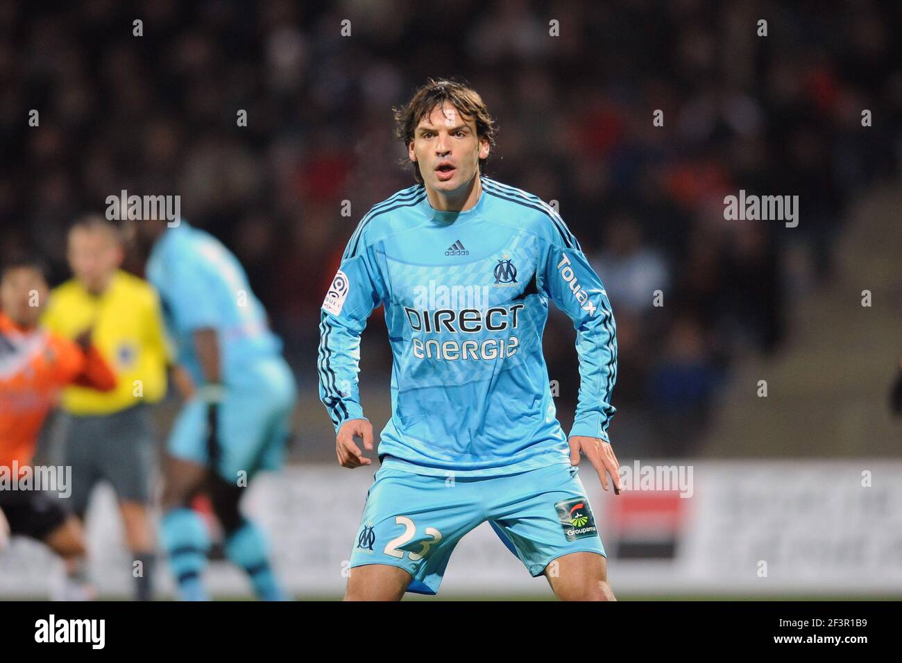 FOOTBALL - FRENCH CHAMPIONSHIP 2009/2010 - L1 - FC LORIENT v OLYMPIQUE  MARSEILLE - 16/12/2009 - PHOTO PASCAL ALLEE / DPPI - FERNANDO MORIENTES (OM  Stock Photo - Alamy