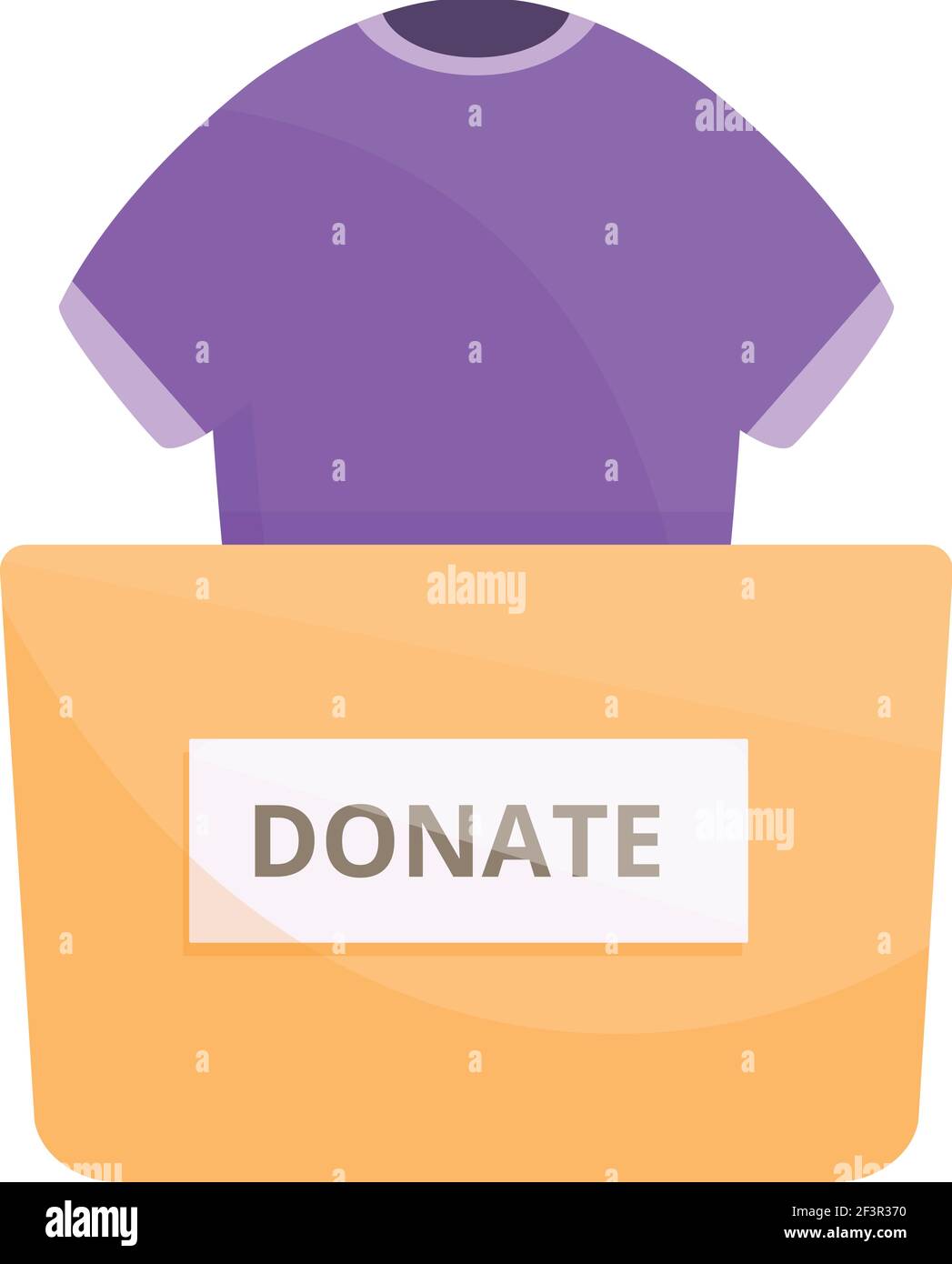 Donate tshirt box icon. Cartoon of Donate tshirt box vector icon for web design isolated on white background Stock Vector
