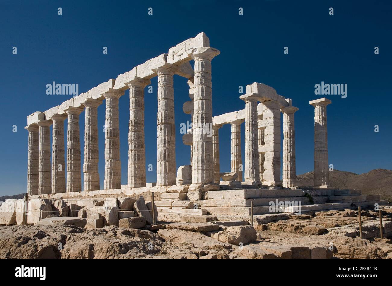 Ruins of the Greek Temple of Poseidon at Cape Sounion, Cape of Columns ...