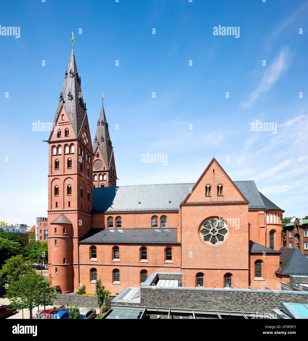 Facade of St Mary's Cathedral, new Hamburg Cathedral built in 1893 to