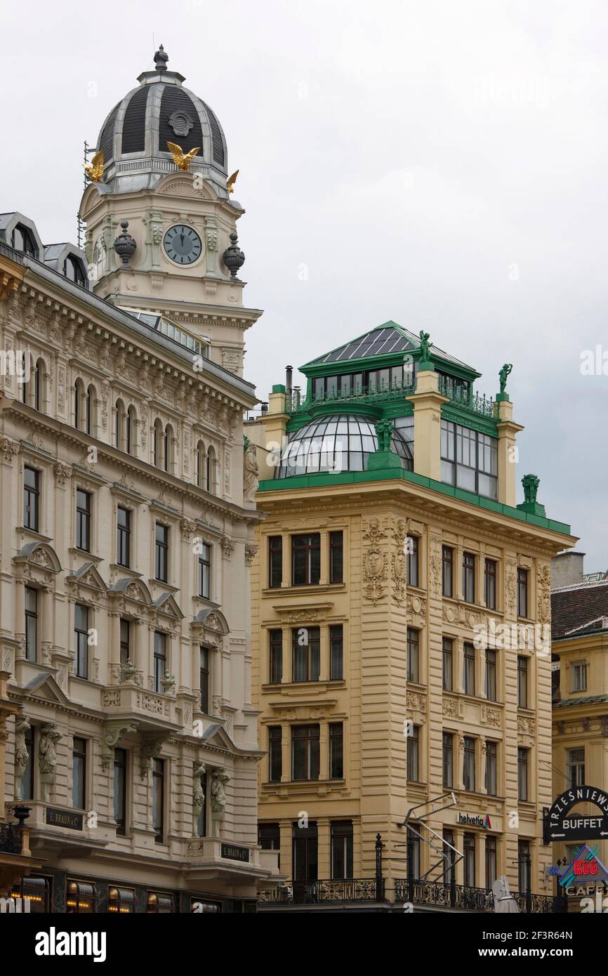Residential building, Ankerhaus, Otto Wagner, Vienna, Austria Stock Photo