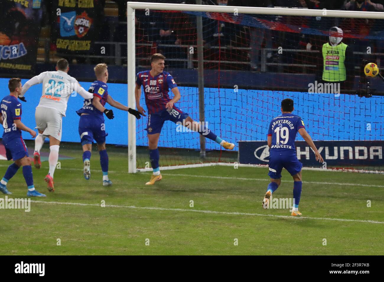Moscow Russia 17th Mar 2021 Zenit S Artem Dzyuba 2nd L Scores A Goal In The 2020 21 Russian Football Premier League Round 23 Football Match Between Cska Moscow And Zenit St Petersburg At