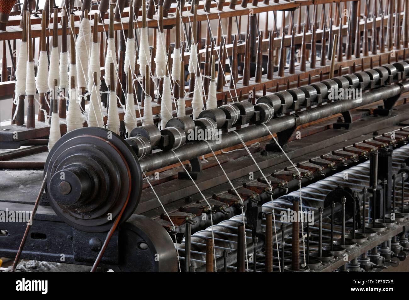 Cotton spinning machines on the second floor the former Muller woolen mill which is now the
