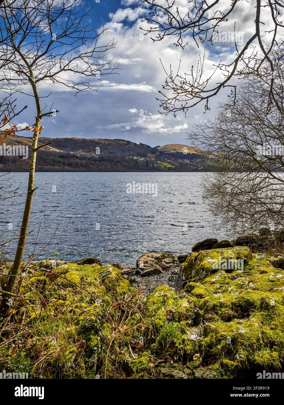 A storm brews over Bala Lake in North Wales Stock Photo