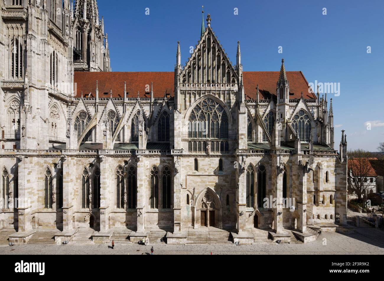 Blick von S¸den, Regensburg, Dom St. Peter Stock Photo