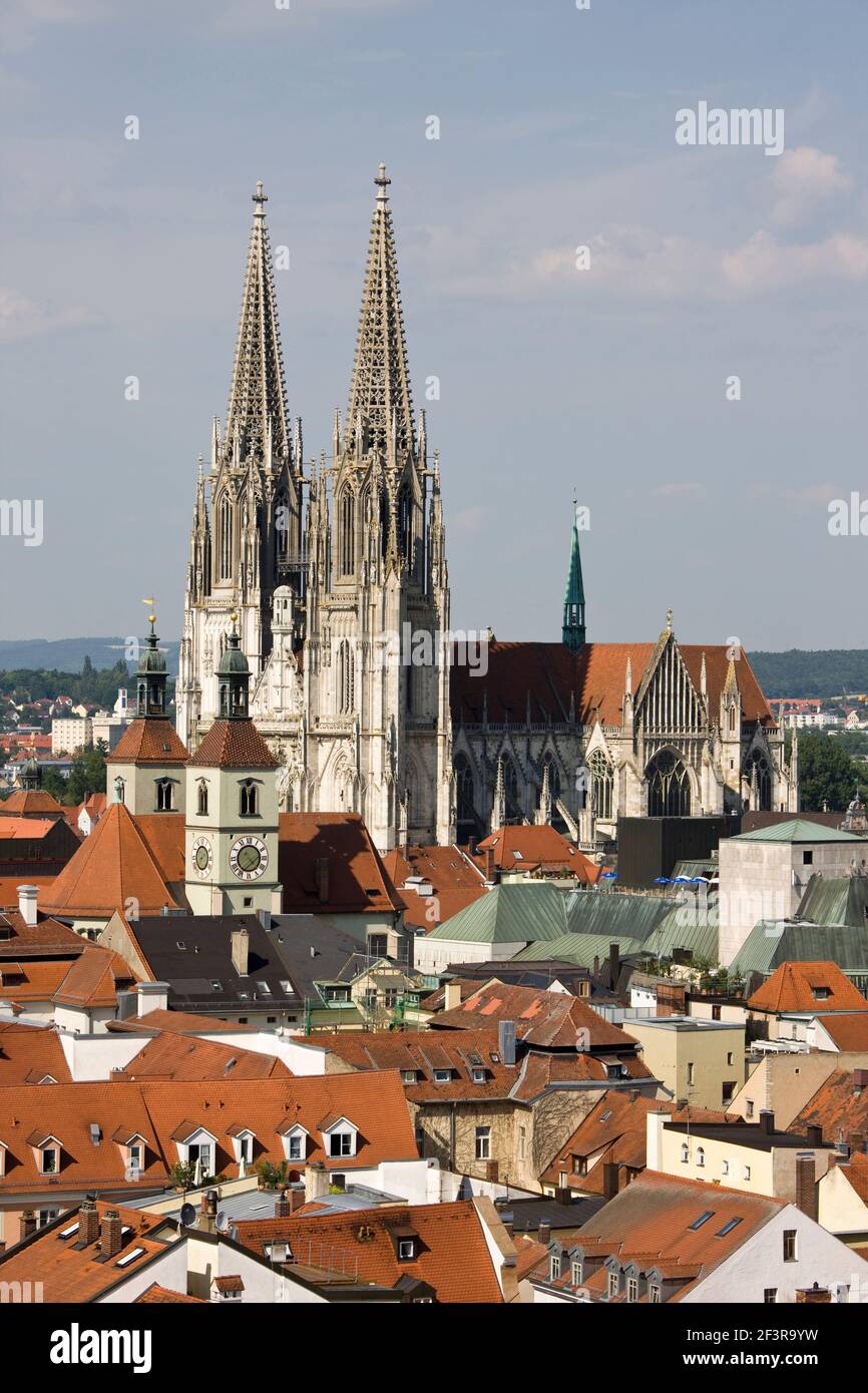 Blick von S¸dwesten, Regensburg, Dom St. Peter Stock Photo