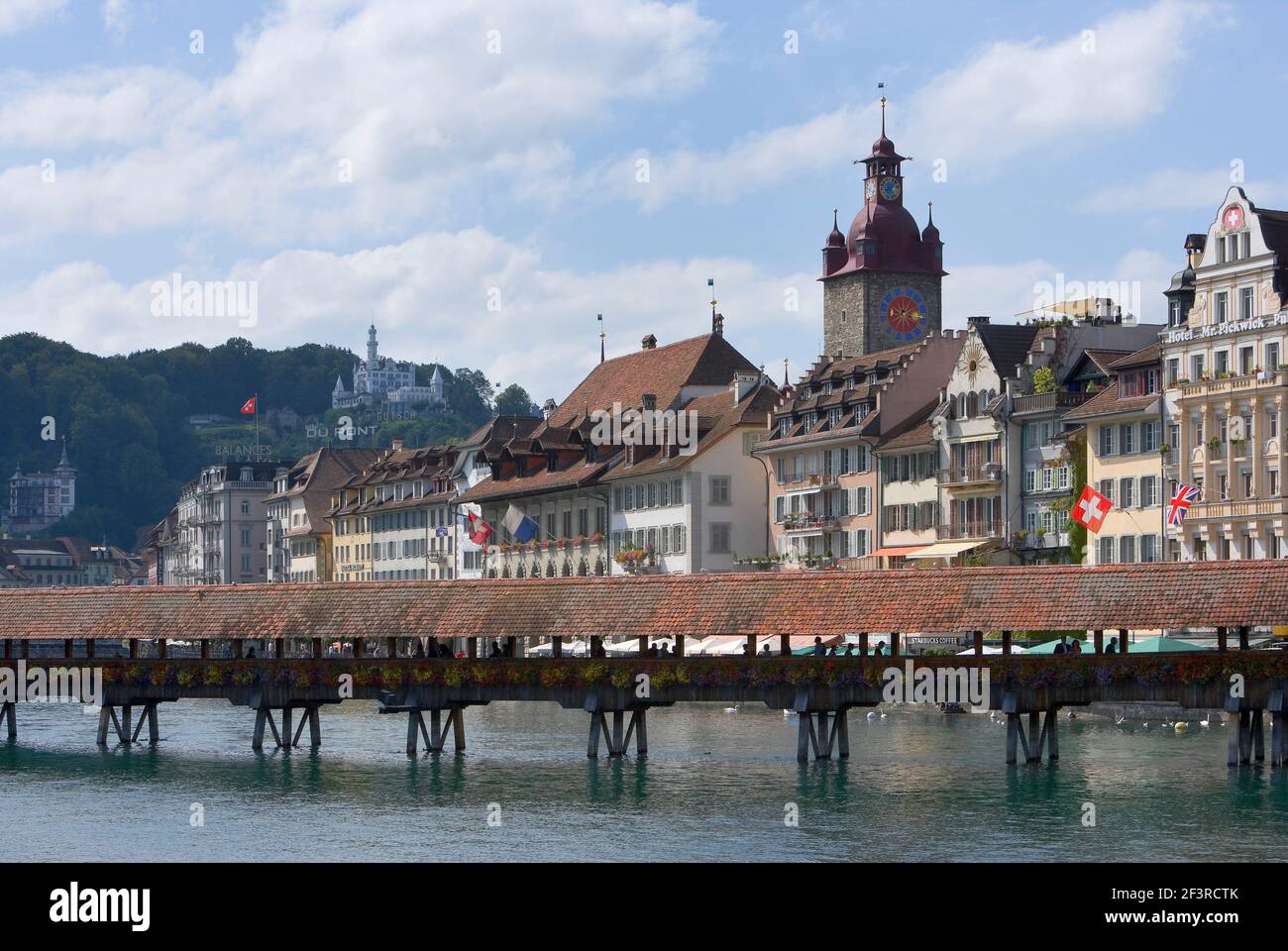 Kapellbr¸cke, Rathausturm, Luzern, Schweiz, Luzern, Kapellbr¸cke Stock Photo