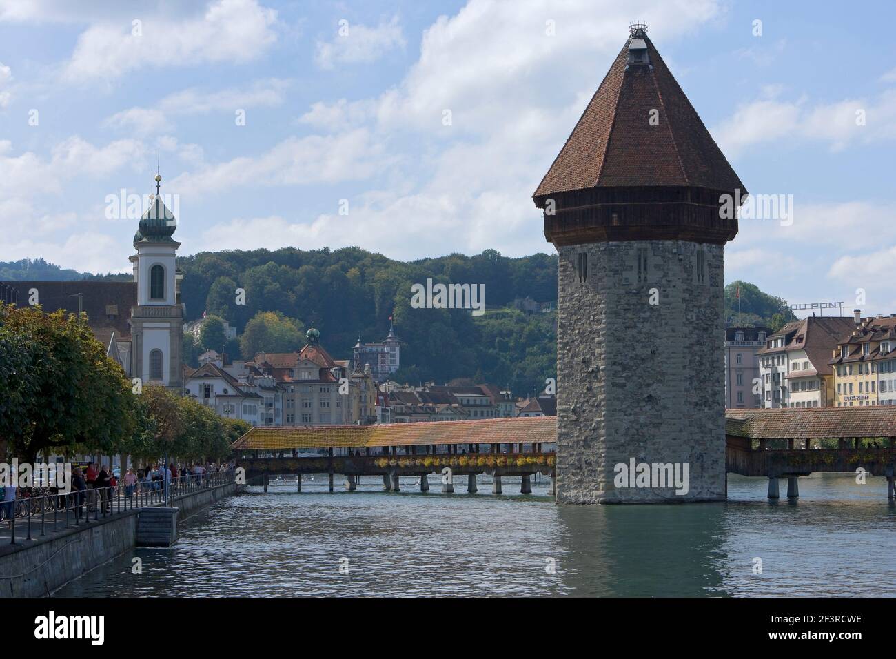 Kapellbr¸cke, Jesuitenkirche, Luzern, Schweiz, Luzern, Kapellbr¸cke Stock Photo