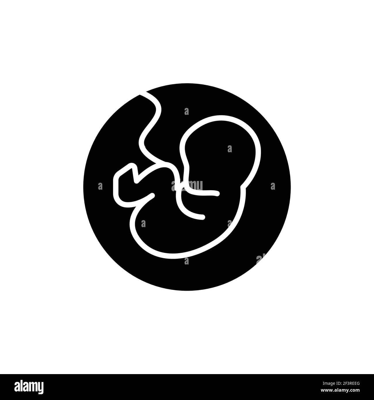 Pregnancy stage embryo in uterus color line icon. Outline pictogram for