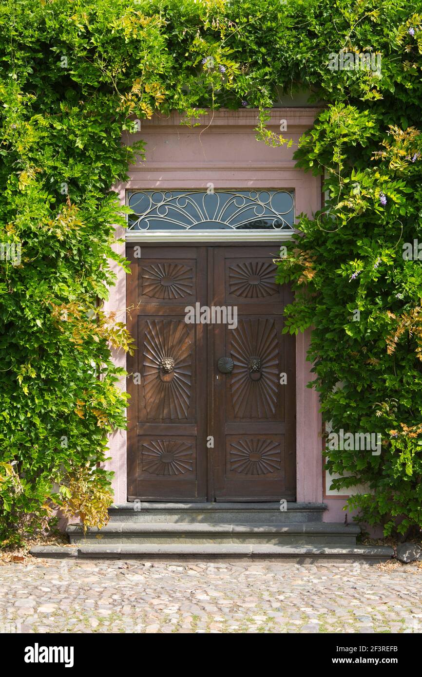 Baroque door in monastic building, Neuwied, Rhineland-Palatinate, Germany Stock Photo