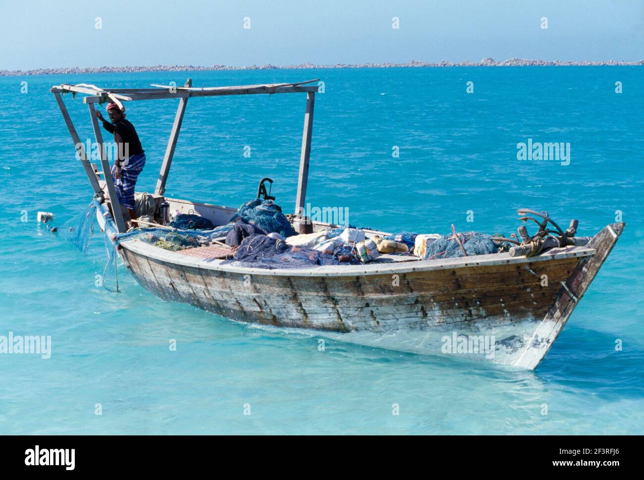 Dubai UAE Fisherman and Fishing Boat Stock Photo Alamy