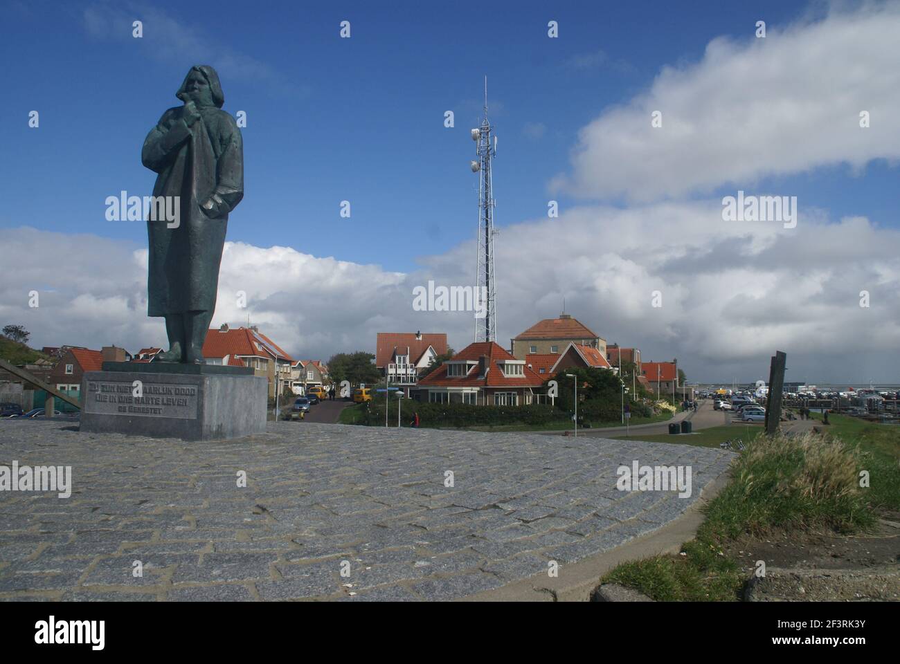 Statue (Artist: Gosse Dam) near the harbour of West Terschelling Stock Photo