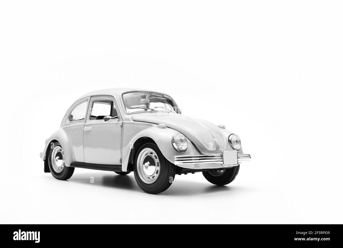 Izmir, Turkey - March 7, 2021: Front view of white colored toy model car on a white background. Stock Photo