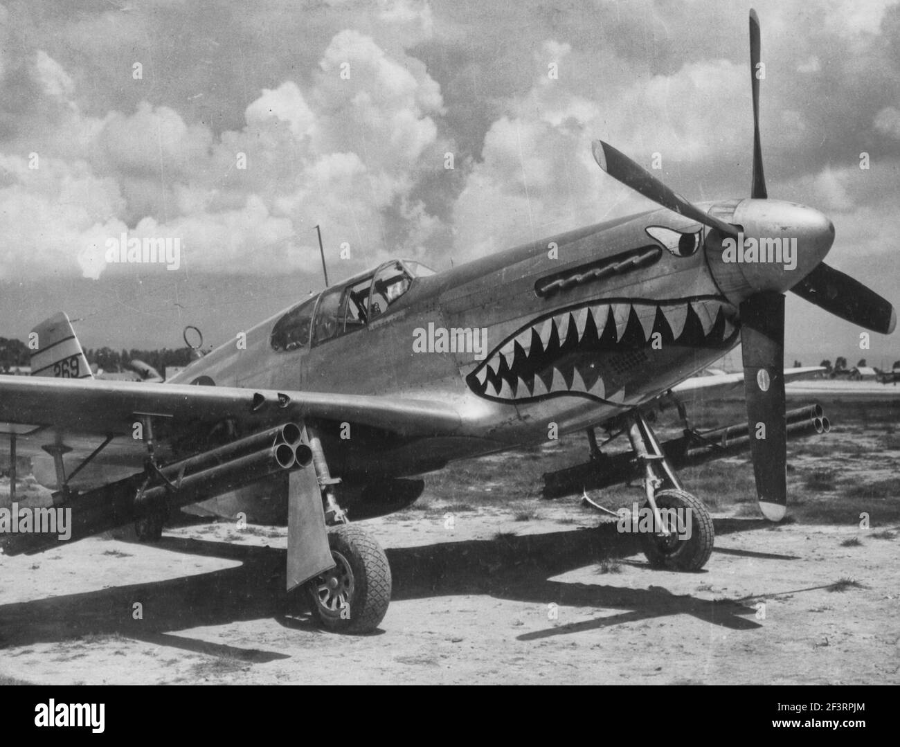 Rocket Installation On A North American P-51 Of The 14Th Air Force In China. 17 July 1944 Stock Photo