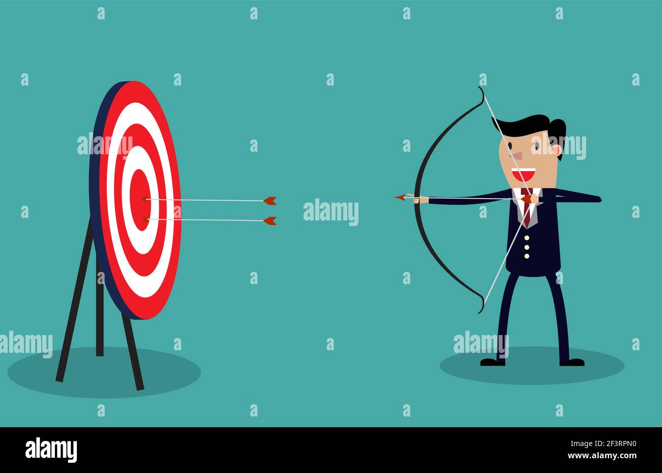 Cartoon businessman with bow and arrow Stock Vector Image & Art Alamy