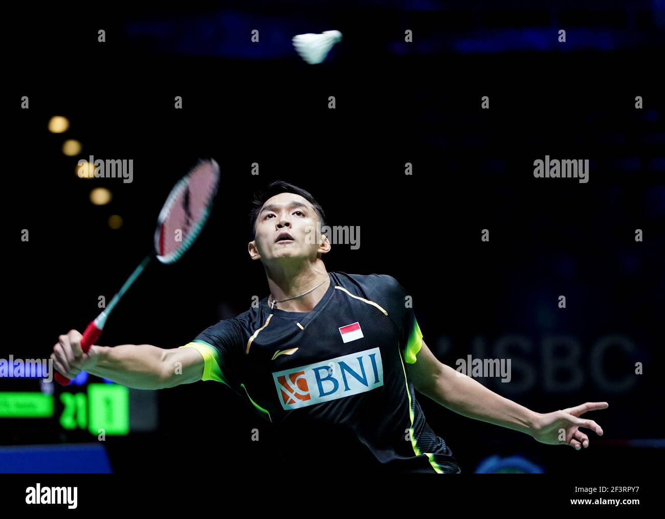 Indonesia S Jonatan Christie In Action During His Match Against Thailand S Kunlavut Vitidsarn On Day One Of The Yonex All England Open Badminton Championships At Utilita Arena Birmingham Picture Date Wednesday March 17