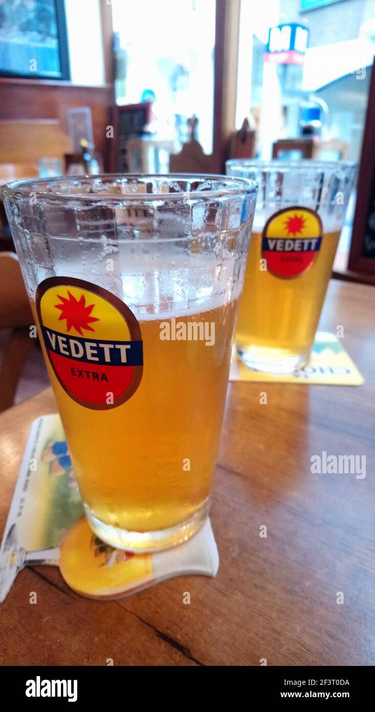 Beer glasses in Amsterdam Stock Photo