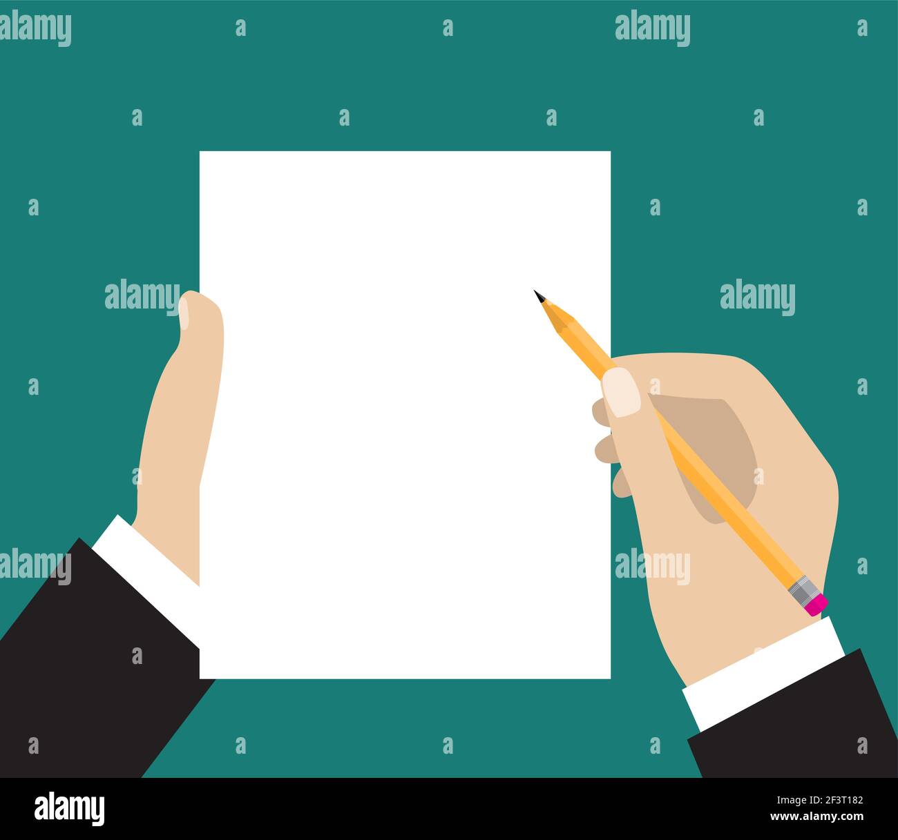 Businessman hand holding blank sheet of paper Stock Vector Image & Art ...
