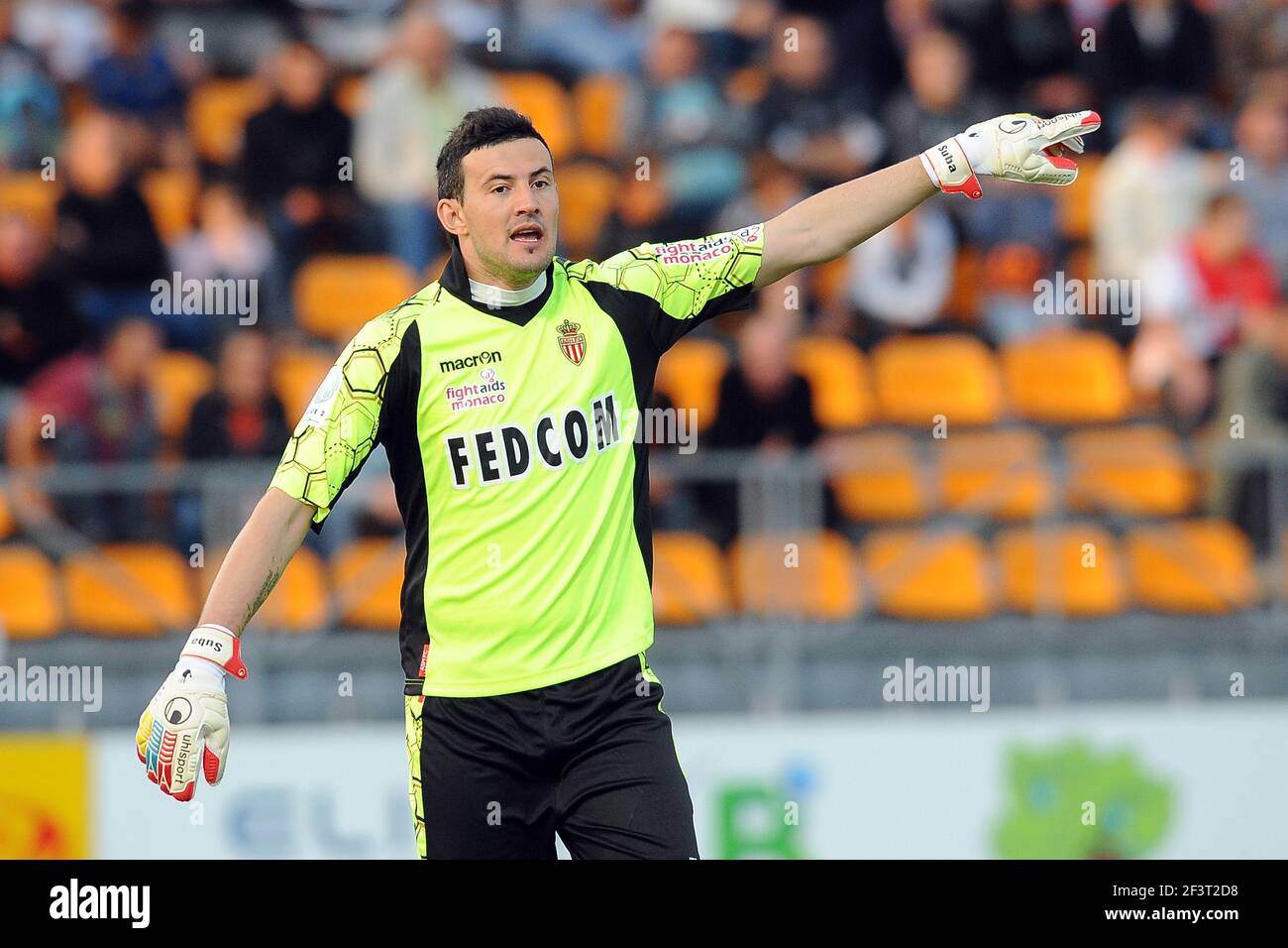 FOOTBALL - FRENCH CHAMPIONSHIP 2012/2013 - STADE LAVALLOIS v AS MONACO - 3/08/2012 - PHOTO PASCAL ALLEE / DPPI - DANIJEL SUBASIC (ASM) Stock Photo