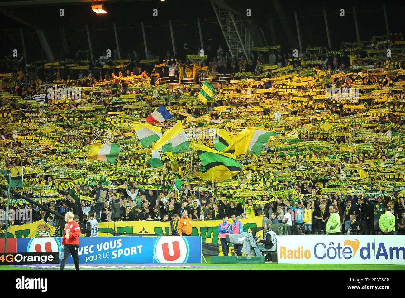 Nantes fans during the French Championship 2013/2014 Ligue 1 football match  between FC Nantes and Lille OSC on October 25, 2013 in Nantes, France.  Photo Pascal Allee / DPPI Stock Photo - Alamy