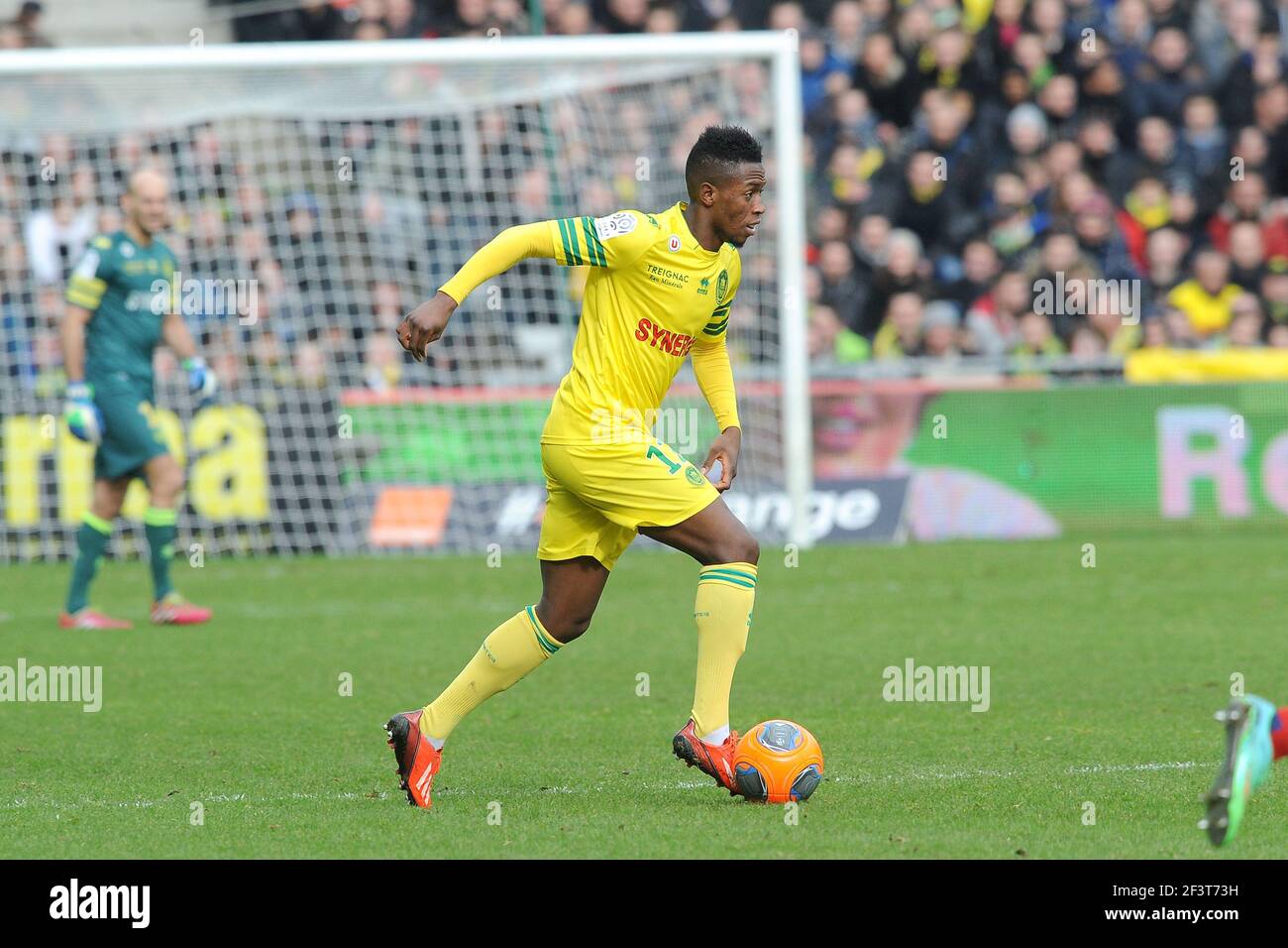 Birama TOURE of Nantes during the French Championship L1 2013/2014 football  match between FC Nantes